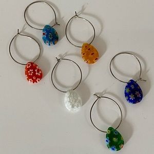 Millefiore Wine Glass Charms (Set of 12)
